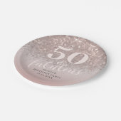 Moderne 50 & Fabulous Roze Glitter Verjaardag Papieren Bordje (Gekanteld)