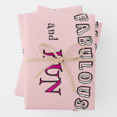 Moderne 50 Roze Inpakpapier Plat Vellen Set van 3 (In situ)