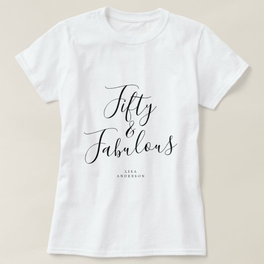 Moderne 50 Verbluffende Aangepaste Naam 50e Verjaa T-shirt (Design voorkant)