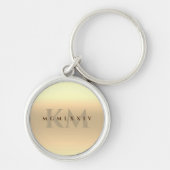 Moderne 50e bruiloft Jubileum Monogram Goud Sleutelhanger (Voorkant)