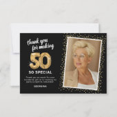 Moderne 50e geboortedag foto bedankkaart (Voorkant)