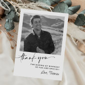 Moderne 50e geboortedag foto bedankkaart