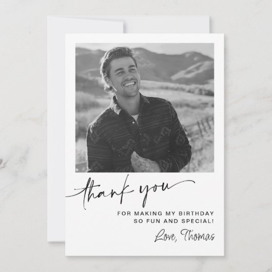 Moderne 50e geboortedag foto bedankkaart (Voorkant)