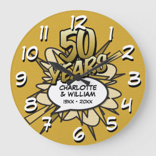 Moderne 50e Golden Jubileum Comic Book Grote Klok