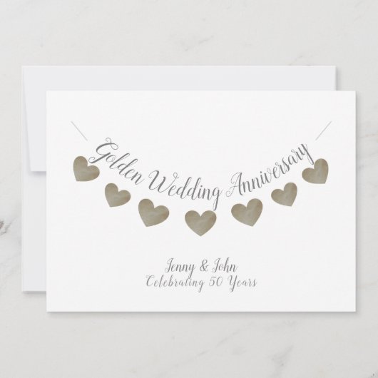 Moderne 50e gouden huwelijksjubileum kaart (Achterkant)