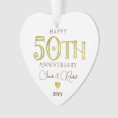 Moderne 50e Jubileum gouden Keepsake bruiloft Ornament (voorkant)