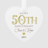 Moderne 50e Jubileum gouden Keepsake bruiloft Ornament (voorkant)