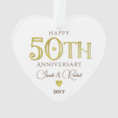 Moderne 50e Jubileum gouden Keepsake bruiloft Ornament (achterkant)