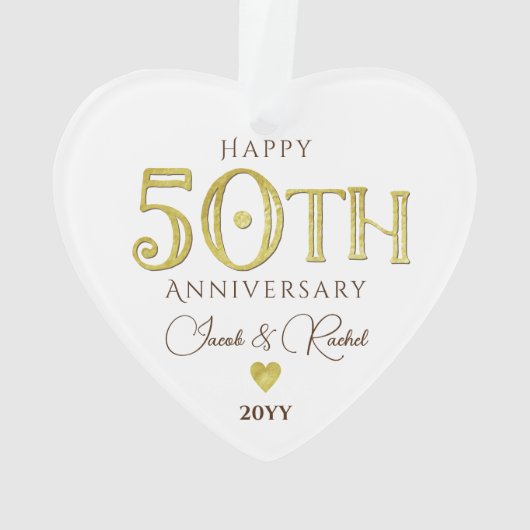 Moderne 50e Jubileum gouden Keepsake bruiloft Ornament (achterkant)