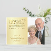 Moderne 50e Jubileum-partij - Foto-uitnodigingen Kaart (Staand voorkant)