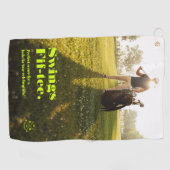 Moderne 50e verjaardag 60e verjaardag Foto Golfhanddoek (Horizontaal)