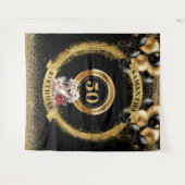 Moderne 50e verjaardag achtergrond witte hoge hakk wandkleed (Voorkant (horizontaal))