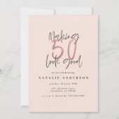 Moderne 50e verjaardag, chic typografie roos goud (Voorkant)