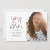 Moderne 50e verjaardag, chic typografie roos goud (Voorkant)