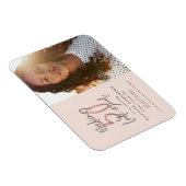 Moderne 50e verjaardag, chic typografie roos goud magneet (Rechterzijde)