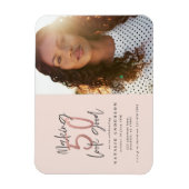 Moderne 50e verjaardag, chic typografie roos goud magneet (Verticaal)