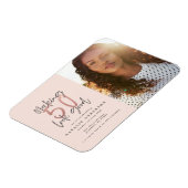 Moderne 50e verjaardag, chic typografie roos goud magneet (Linkerzijde)