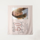 Moderne 50e verjaardag chic typografie roze goud wandkleed (Voorkant)