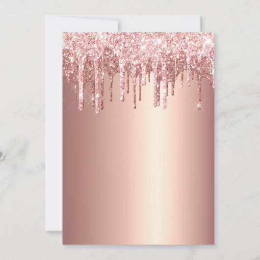 Moderne 50e verjaardag Dripping Roos Gold Kaart (Achterkant)