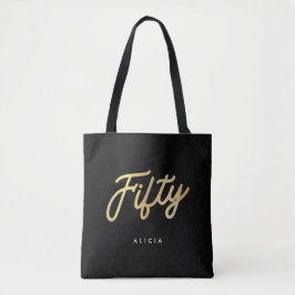 Moderne 50e verjaardag Eenvoudige Vijftig Fabulous Tote Bag
