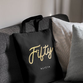 Moderne 50e verjaardag Eenvoudige Vijftig Fabulous Tote Bag