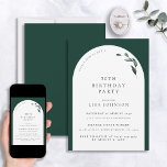 Moderne 50e verjaardag Emerald Green Arch Botanica Kaart<br><div class="desc">Ben je een speciale verjaardag aan het plannen? Laat ons u kennis maken met onze moderne 50e verjaardag Emerald Green Arch Botanical Invitation - de perfecte manier om uw evenement een te maken om te onthouden. De smaragdgroene achtergrond en de stijlvolle witte boog worden perfect aangevuld met elegante waterverf botanische...</div>