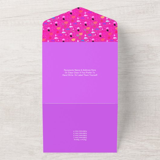 Moderne 50e verjaardag feest viert Glam All In One Uitnodiging (Buitenkant)