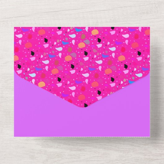 Moderne 50e verjaardag feest viert Glam All In One Uitnodiging (Achterkant)