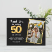 Moderne 50e verjaardag foto uitnodiging (Staand voorkant)