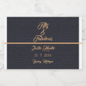 Moderne 50e verjaardag Gold Name Food Container Voedselcontainer Etiket (Enkel label)