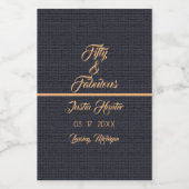 Moderne 50e verjaardag Gouden Naam Mini Wine Label Wijn Etiket (Enkel label)