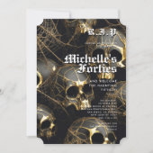 Moderne 50e verjaardag Halloween zwart gouden sche Kaart (Voorkant)