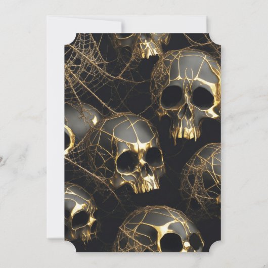 Moderne 50e verjaardag Halloween zwart gouden sche Kaart (Achterkant)