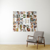Moderne 50e verjaardag multi-foto het geschenk van wandkleed (In Situ (horizontaal))