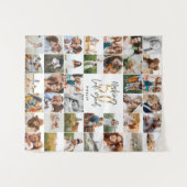 Moderne 50e verjaardag multi-foto het geschenk van wandkleed (Voorkant (horizontaal))