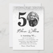 Moderne 50e verjaardag Party foto uitnodiging (Voorkant)