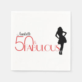Moderne 50e verjaardag persoonlijke 50 & FABULOUS Servet