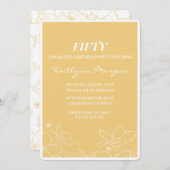 Moderne 50e verjaardag uitnodigingen Brunch Geel (Voorkant / Achterkant)