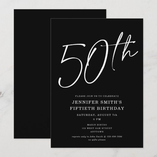 Moderne 50e verjaardag van het Manuscript Vijftigs Kaart (Voorkant / Achterkant)