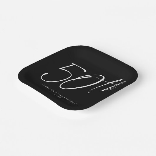 Moderne 50e verjaardag van het Manuscript Vijftigs Papieren Bordje (Gebogen)