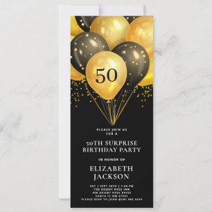 Moderne 50e verjaardag verrassingsballonnen goud z kaart