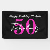 Moderne 50e verjaardagsfeest 50 en fantastisch fee spandoek (Horizontaal)