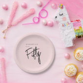 Moderne 50e vijftigste verjaardag papieren bordje (Feest)