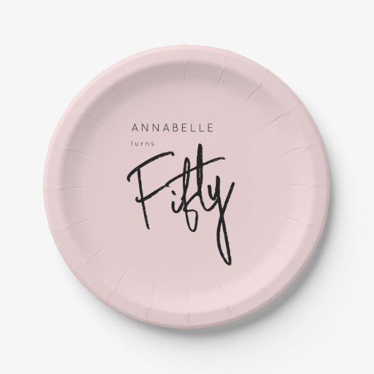 Moderne 50e vijftigste verjaardag papieren bordje (Voorkant)