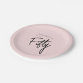 Moderne 50e vijftigste verjaardag papieren bordje (Gekanteld)