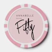 Moderne 50e vijftigste verjaardag poker chips (Voorkant)