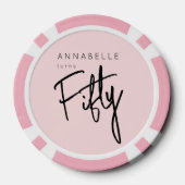 Moderne 50e vijftigste verjaardag poker chips (Achterkant)