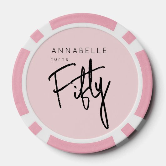Moderne 50e vijftigste verjaardag poker chips (Achterkant)
