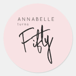 Moderne 50e vijftigste verjaardag ronde sticker