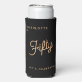 Moderne 50e vijftigste verjaardag seltzer blikjeskoeler (Seltzer Achterkant)
